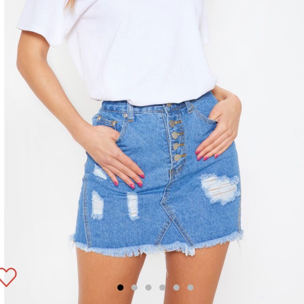 pretty little thing high waisted denim skirt